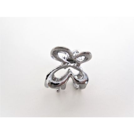 Tiny small dark silver or rose gold butterfly metal hair claw clip