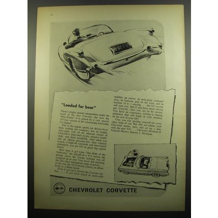 1955 Chevrolet Corvette Ad - Loaded for bear