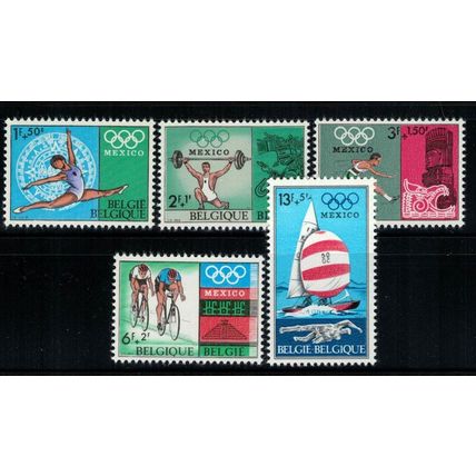 ZAYIX Belgium B824-B828 MNH Sports Olympics Sailboats Bicycles Track 031222-S66