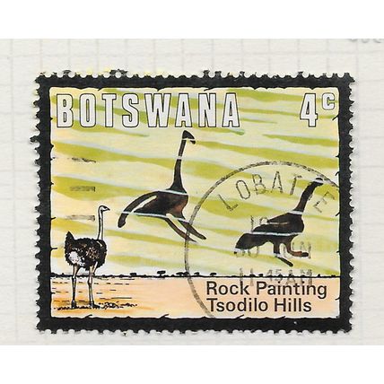 BOTSWANA 1976 ROCK PAINTINGS BIRDS TSOLIDO HILLS USED