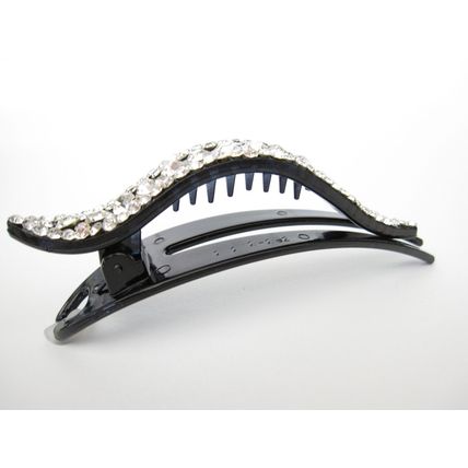 Clear crystal black acrylic alligator hair claw clip clamp