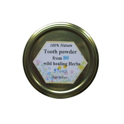 Family Wild Herbs Tooth Powder - 80 wild healing Herbs, Flowers, Leaves