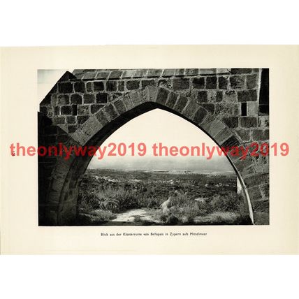 View from Ruined Abbey, Bellapais, Cyprus, Book Illustration (Print), 1935