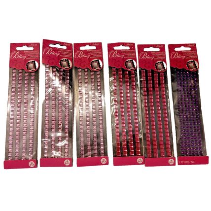 Jolee's All That Bling Border Sticker Strips New 6 Pink & Purple Valentine Craft