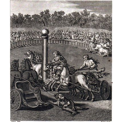 TELEMACHUS IN THE CHARIOT RACE AT CRETE 1792 John Barlow - Debrie ENGRAVING