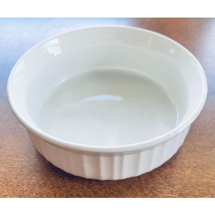 French White Stoneware Round Corning Ware Dish 24 oz #200