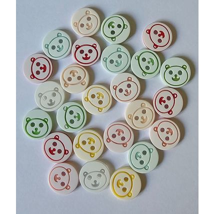25 Teddy Bear Head Round Resin Buttons Size 13mm Ideal Baby Knits
