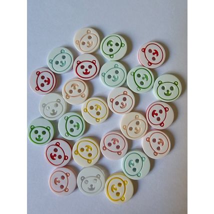 25 Teddy Bear Head Round Resin Buttons Size 13mm Ideal Baby Knits
