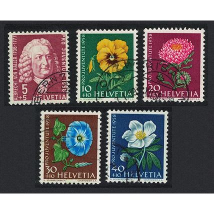 Switzerland Flowers 5v Pro Juventute 1958 1958 Canc SG#J172-J176 Sc#B277-B281