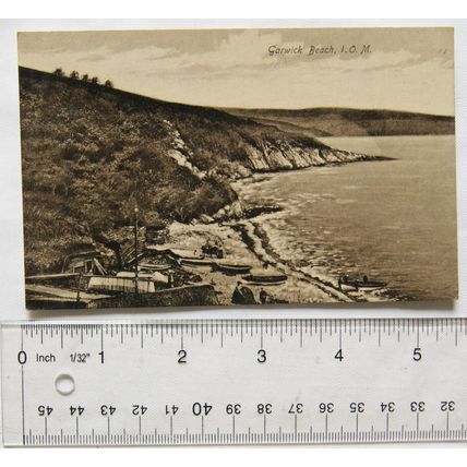 vintage postcard Garwick Beach, Isle of Man