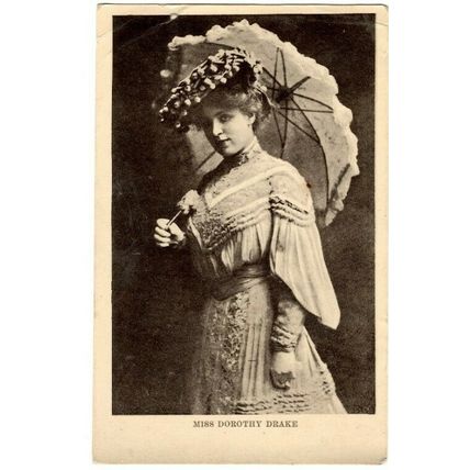 POSTCARD Stage Actress Miss Dorothy Drake with NOTTING HILL Double Ring Pmk 1907