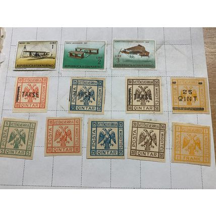 15 x VINTAGE SAN MARINO & ALBANIAN HINGED STAMPS (LL)
