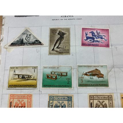 15 x VINTAGE SAN MARINO & ALBANIAN HINGED STAMPS (LL)