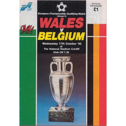 WALES v BELGIUM EUROPEAN CHAMPIONSHIP QUALIFIER 1990