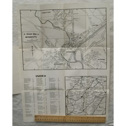 Vintage: Monmouth Street Map with index including a map of the District