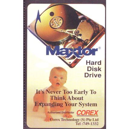 Maxtor Hard Disk Drive S'pore TransitLink Train/Bus Card