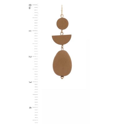 New Geometric Wood Bead Dangle Earrings