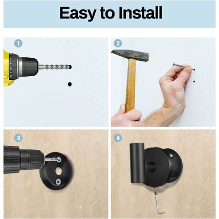 Kruodop Towel Hooks for Bathroom,2 Packs Wall Mount Towel Holder,Black Matte Wal