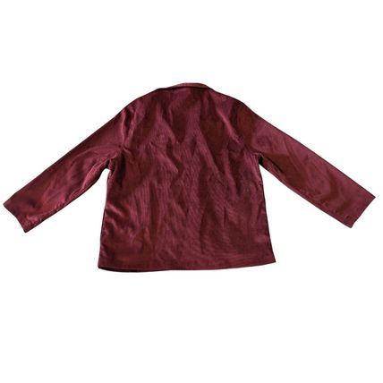 BonWorth Jacket Women Medium Petite Burgundy Corduroy Full Zip Beaded Embellish