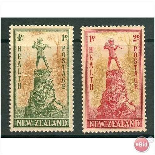 New Zealand Health stamps 1945 - SG 665/666 - Statue of Pan MH