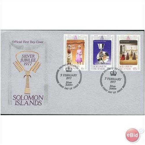 Soloman Islands FDC 1977 - SG 334-336 - Royal Silver Jubilee