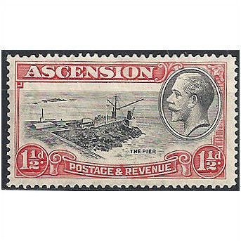 Ascension Island 1934 SG23 1 1/2d Black & Scarlet Mounted Mint . . .