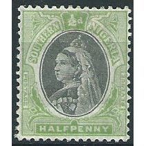 Southern Nigeria 1901 SG1 1/2d Black & Pale Green Mounted Mint ... .