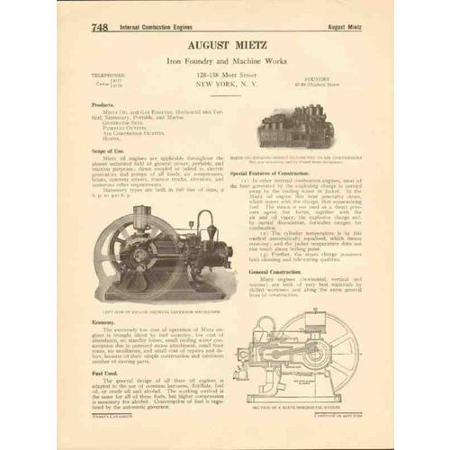 august mietz 1916 oil gas engines pumps compressors vintage catalog