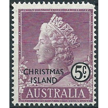 Christmas Island 1958 SG3 5c Deep Mauve Mounted Mint .. ..
