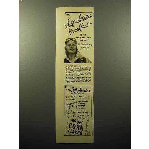 1941 Kellogg's Corn Flakes Cereal Ad - Dorothy Ring