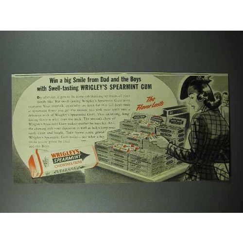 1941 Wrigley's Spearmint Gum Ad - Win a Big Smile