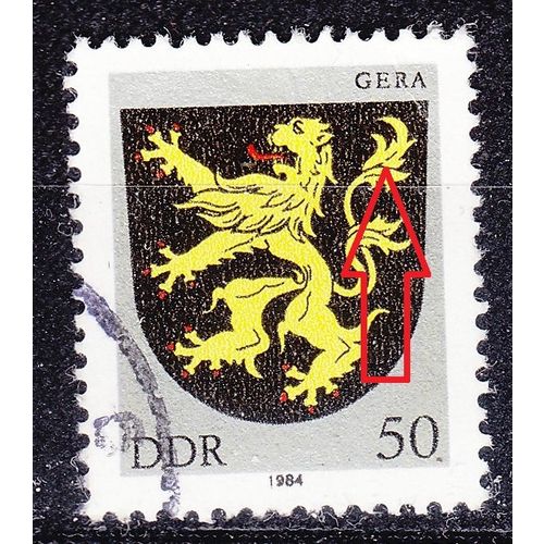 GERMANY DDR [1984] MiNr 2857 F68 ( OO/used ) [01] Wappen Plattenfehler