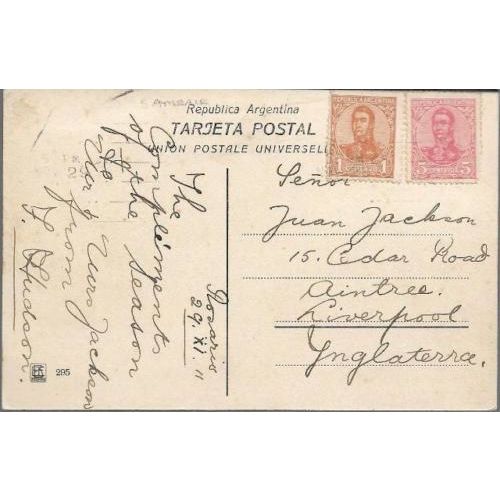Rosario, Santa Fe, Argentina - Palace of Justice - postcard, stamps 1911