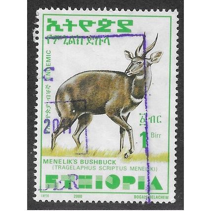 ETH 2000 1B 'MENELIKS BUSHBUCK' (LARGE) FINE USED (EBID70-203)