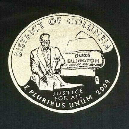2009 USA Quarter Washington DC District of Columbia Black T-Shirt Men's L Vtg