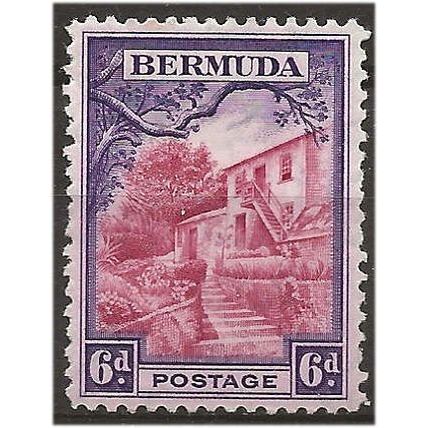 Bermuda 1936 SG104 6d Carmine-Lake & Violet Mounted Mint ...