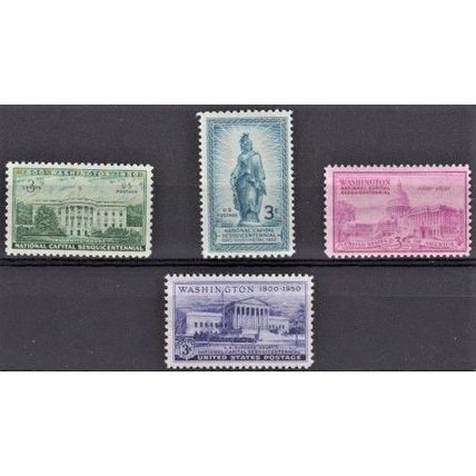 USA, 1950 3c National Capital set, SG 986/989 (Scott #989/92, MNH.