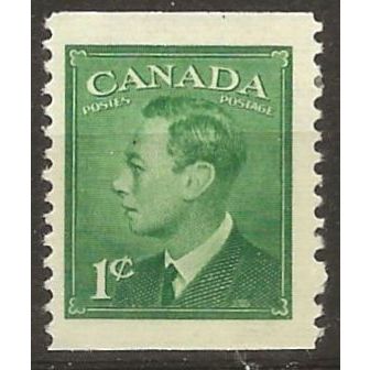 Canada 1950 SG419 1c Green Coil Stamp IMP x Perf 9.5 Light Mounted Mint ..