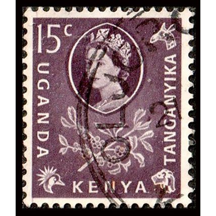 Kenya Uganda Tanganyika 1960 Queen Elizabeth II 15c Used Stamp Tanzania QE II