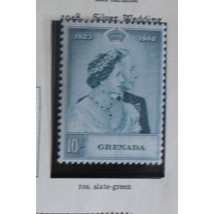 GRENADA.KGVI 1948 ROYAL SILVER WEDDING SG 166-167 Mounted Mint (10/- is LMM).