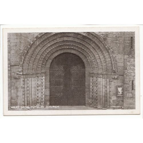 West Door Tutbury Church Staffordshire Postcard Local Publisher D T Taverner