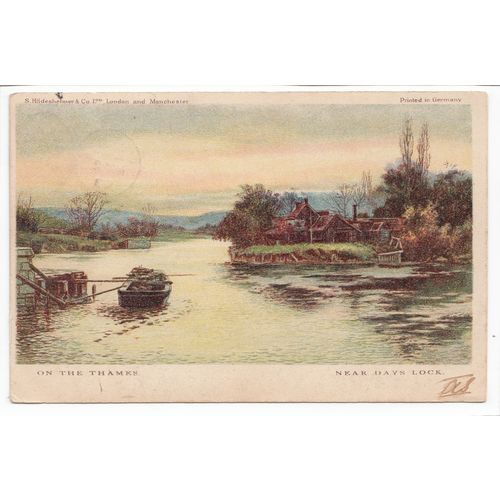 River Thames Nr Days Lock Oxfordshire S Hildesheimer Undivided Back Art Postcard
