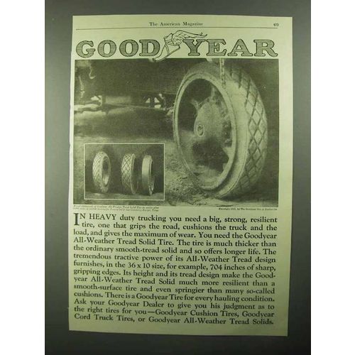 1921 Goodyear All-Weather Tread Solid Tire Ad