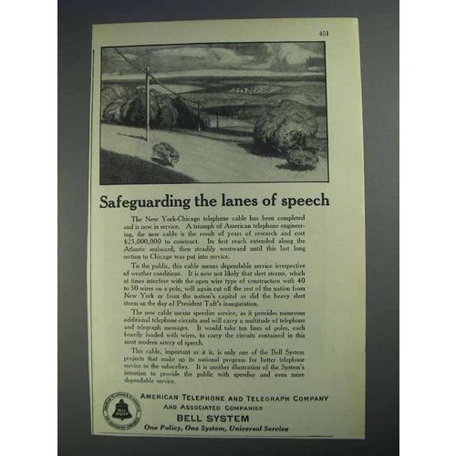 1925 Bell Telelphone Ad - Safeguarding Lanes of Speech