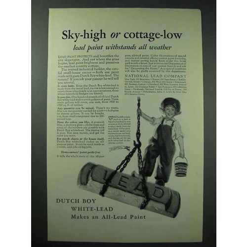 1926 Dutch Boy White-Lead Paint Ad - Sky-High