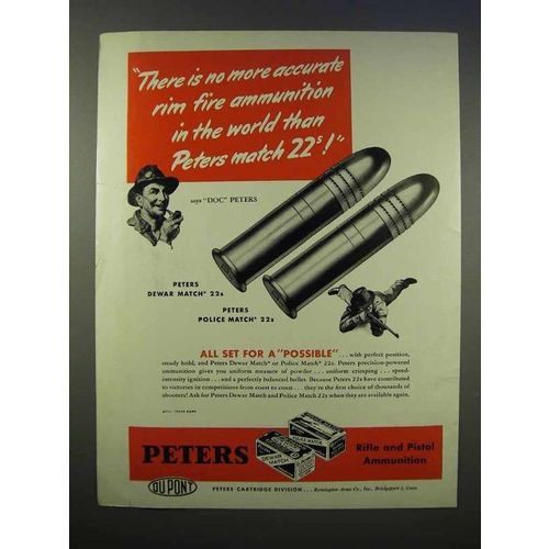 1946 Peters Dewar Match, Police Match 22s Ammunition Ad
