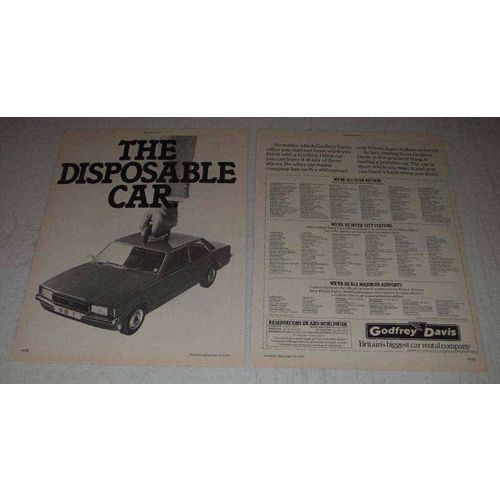 1977 Godfrey Car Rental Ad - The Disposable Car