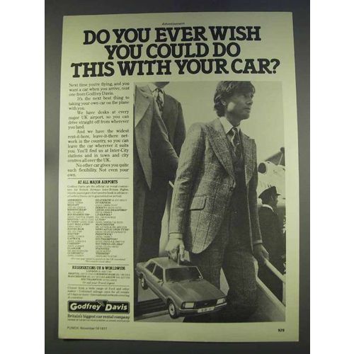 1977 Godfrey Davis Car Rental Ad - Ever Wish You Could