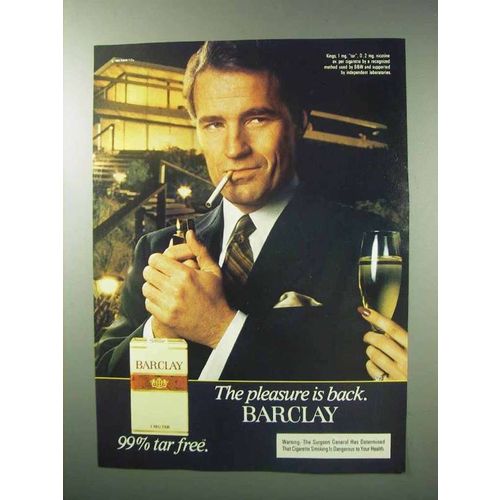 1983 Barclay Cigarettes Ad - The Pleasure