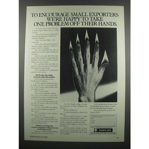 1983 Barclays Banks Ad - Small Exporters